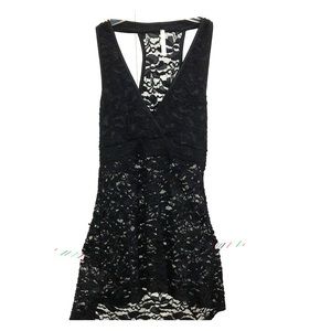 See through laced black top